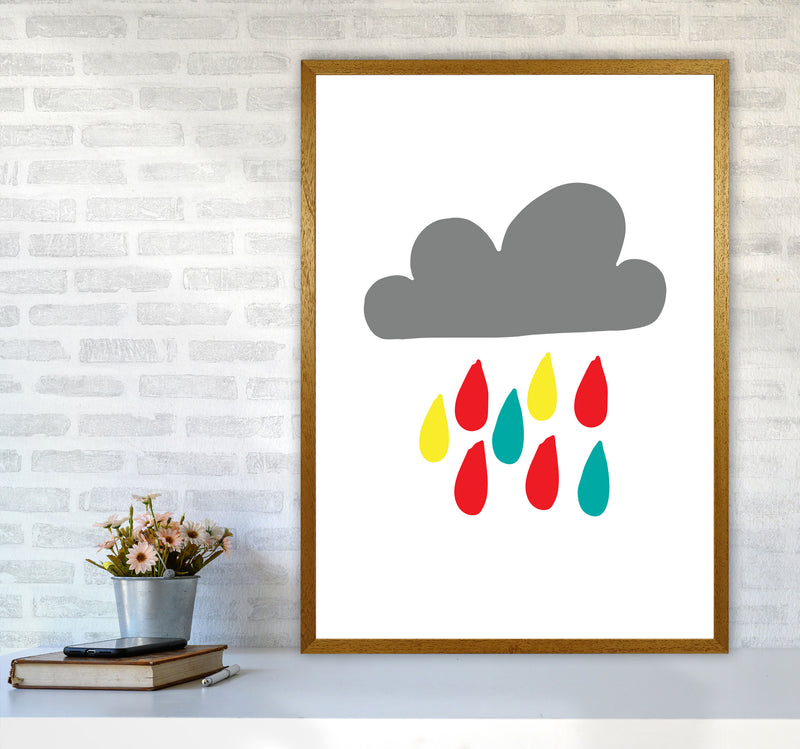Grey Rain Cloud Framed Nursey Wall Art Print A1 Print Only