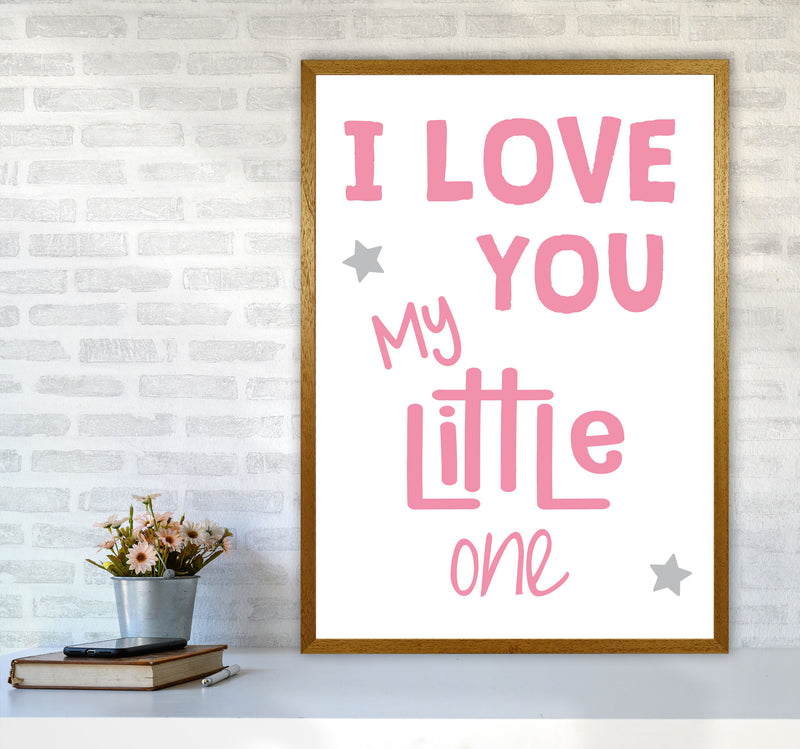 I Love You Little One Pink Framed Nursey Wall Art Print A1 Print Only