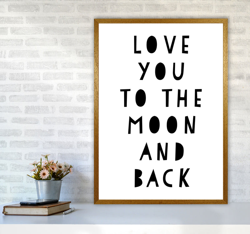 Love You To The Moon And Back Black Framed Typography Wall Art Print A1 Print Only