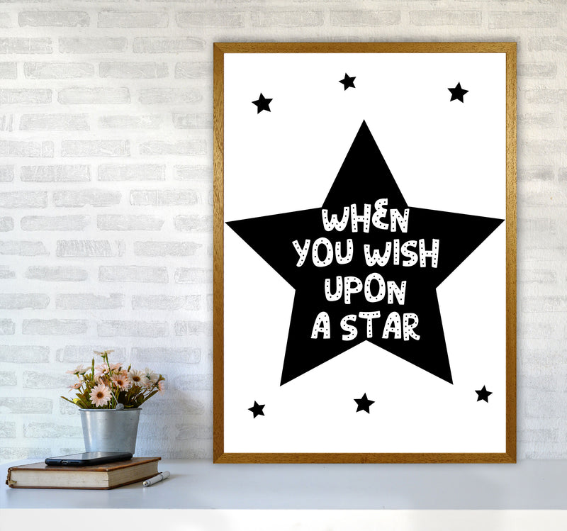 Wish Upon A Star Black Framed Nursey Wall Art Print A1 Print Only