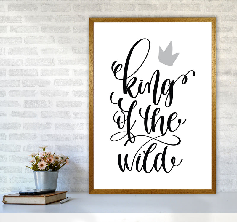 King Of The Wild Black Framed Typography Wall Art Print A1 Print Only