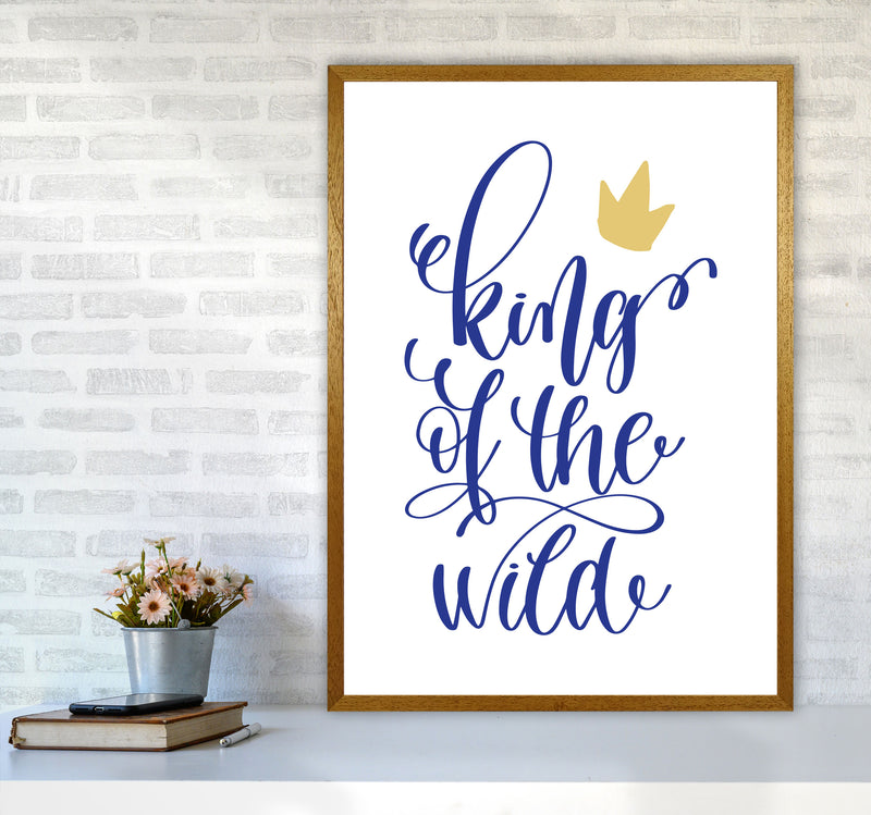 King Of The Wild Blue Framed Typography Wall Art Print A1 Print Only