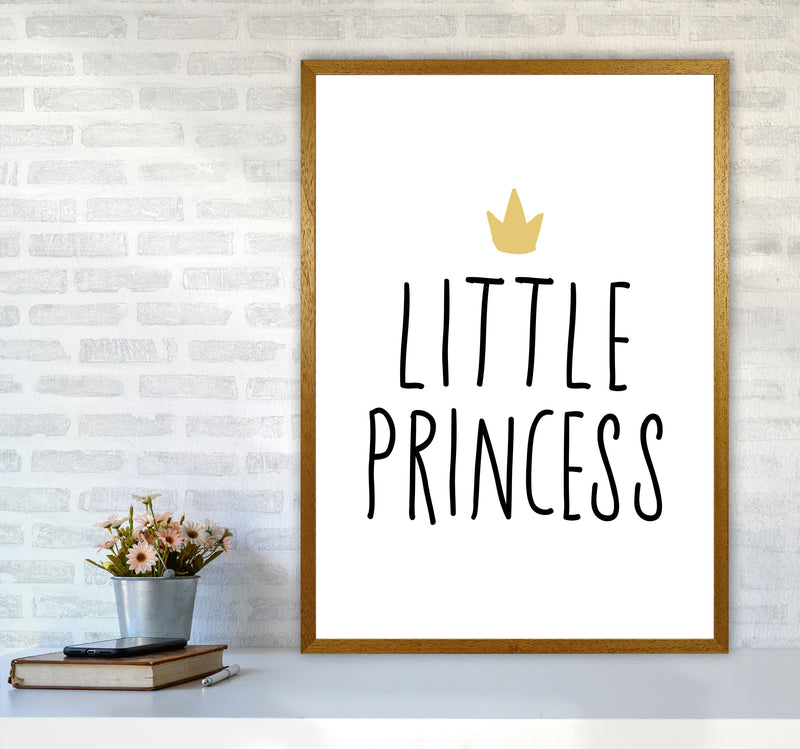 Little Princess Black And Gold Framed Nursey Wall Art Print A1 Print Only