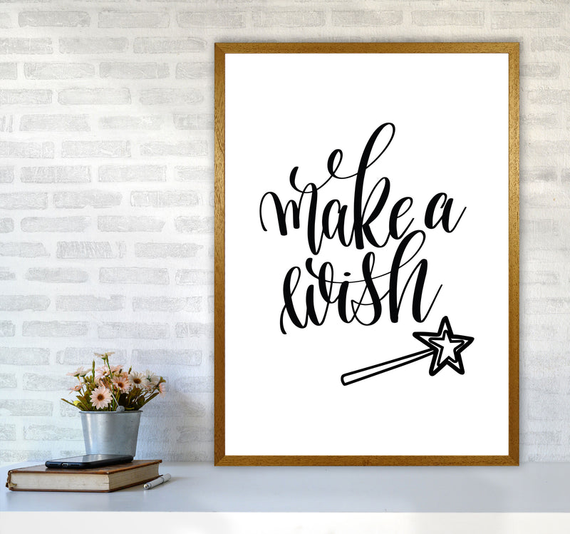 Make A Wish Black Framed Typography Wall Art Print A1 Print Only
