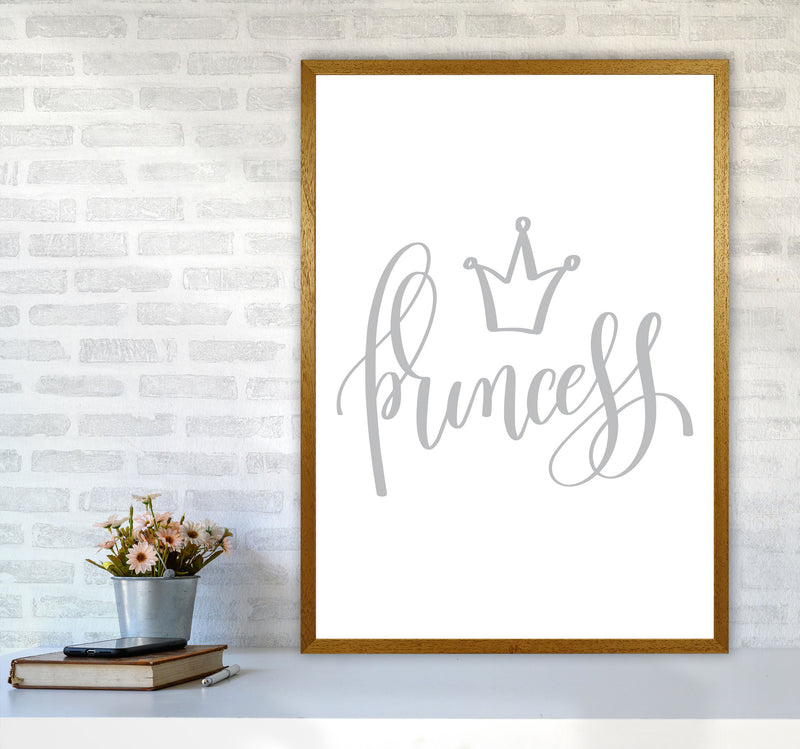 Princess Grey Framed Nursey Wall Art Print A1 Print Only