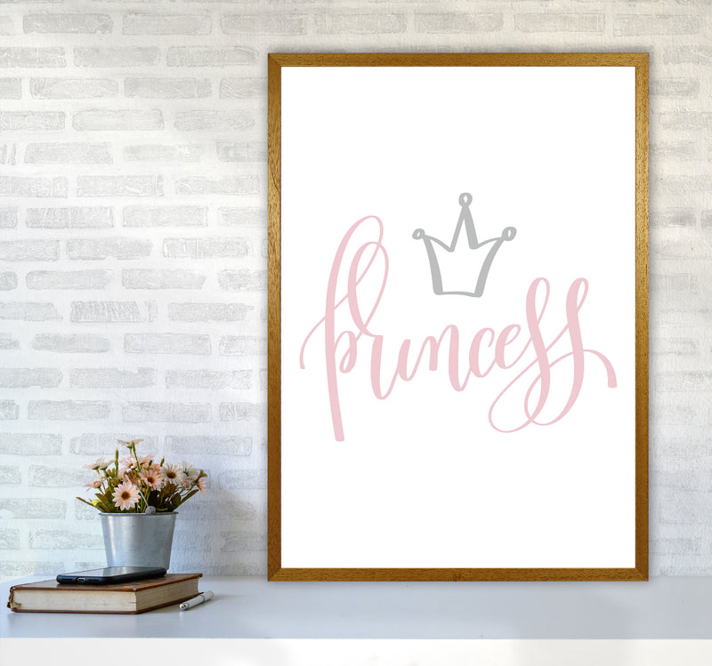Princess Pink And Grey Framed Nursey Wall Art Print A1 Print Only