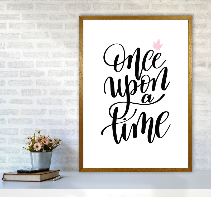 Once Upon A Time Black Framed Typography Wall Art Print A1 Print Only