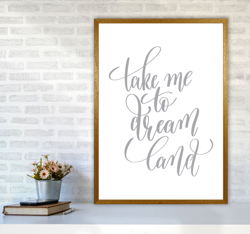 Take Me To Dream Land Grey Modern Print A1 Print Only