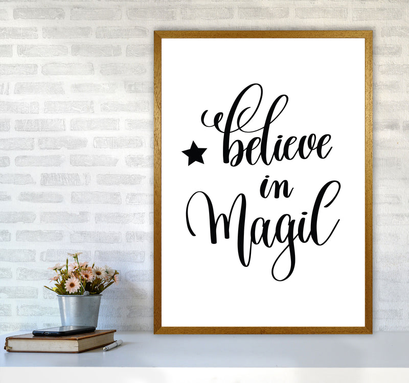 Believe In Magic Black Framed Typography Wall Art Print A1 Print Only