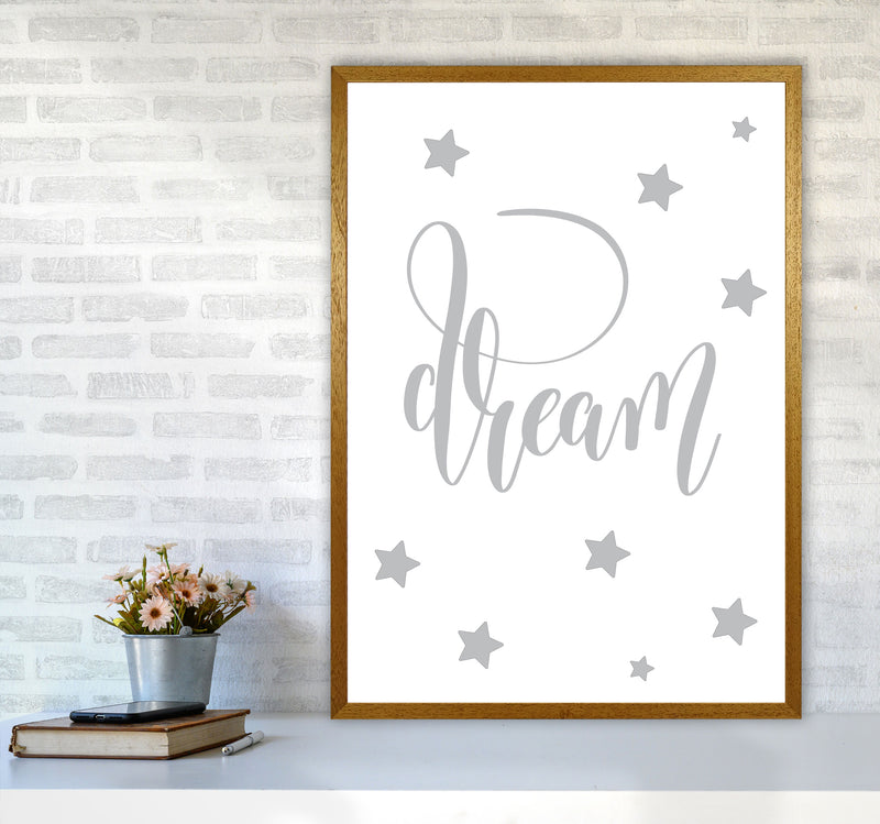 Dream Grey Framed Typography Wall Art Print A1 Print Only