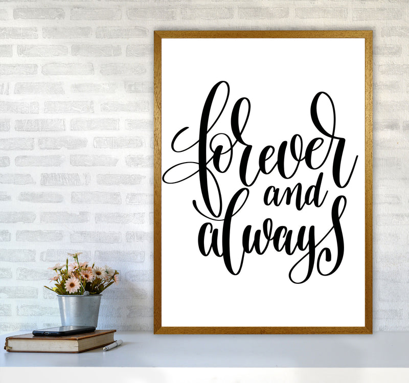 Forever And Always Black Framed Typography Wall Art Print A1 Print Only