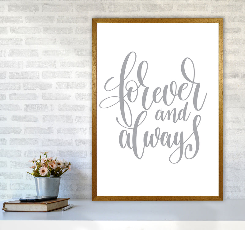 Forever And Always Grey Framed Typography Wall Art Print A1 Print Only