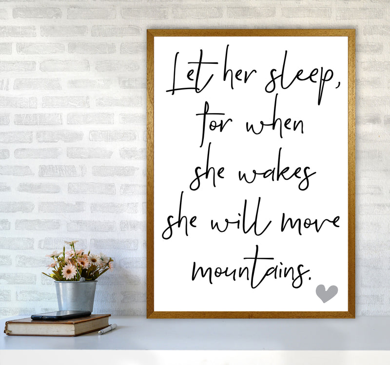 Let Her Sleep Framed Typography Wall Art Print A1 Print Only