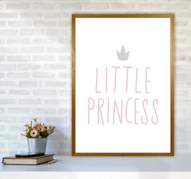 Little Princess Pink And Grey Framed Nursey Wall Art Print A1 Print Only