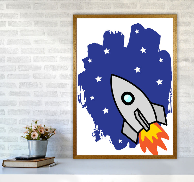 Space Rocket Framed Nursey Wall Art Print A1 Print Only