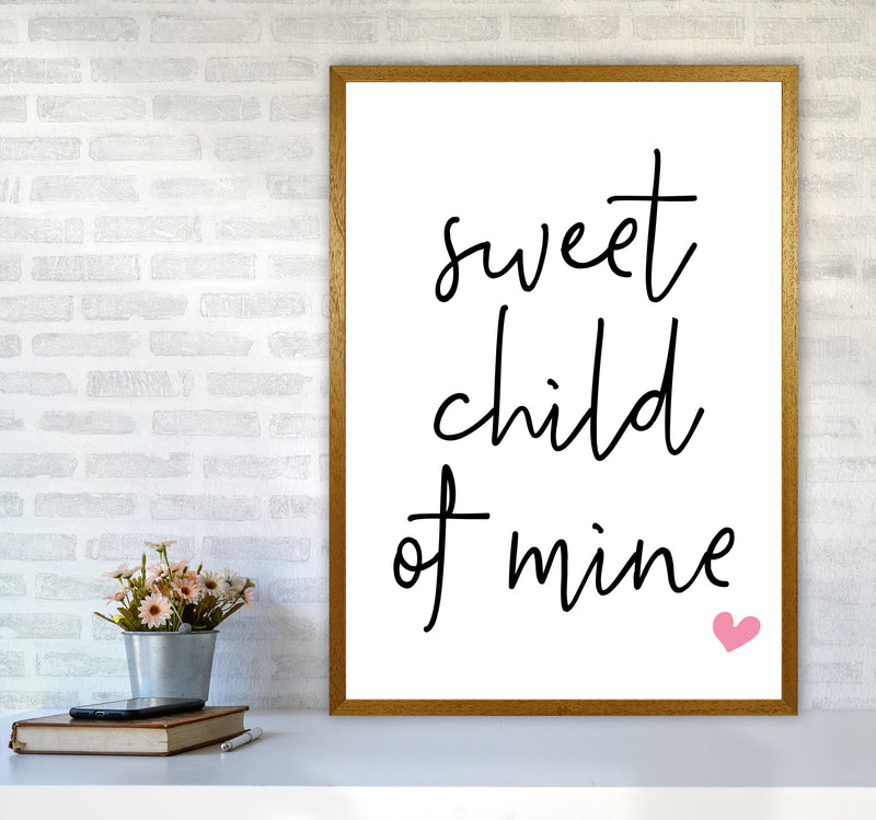 Sweet Child Of Mine Pink Framed Nursey Wall Art Print A1 Print Only