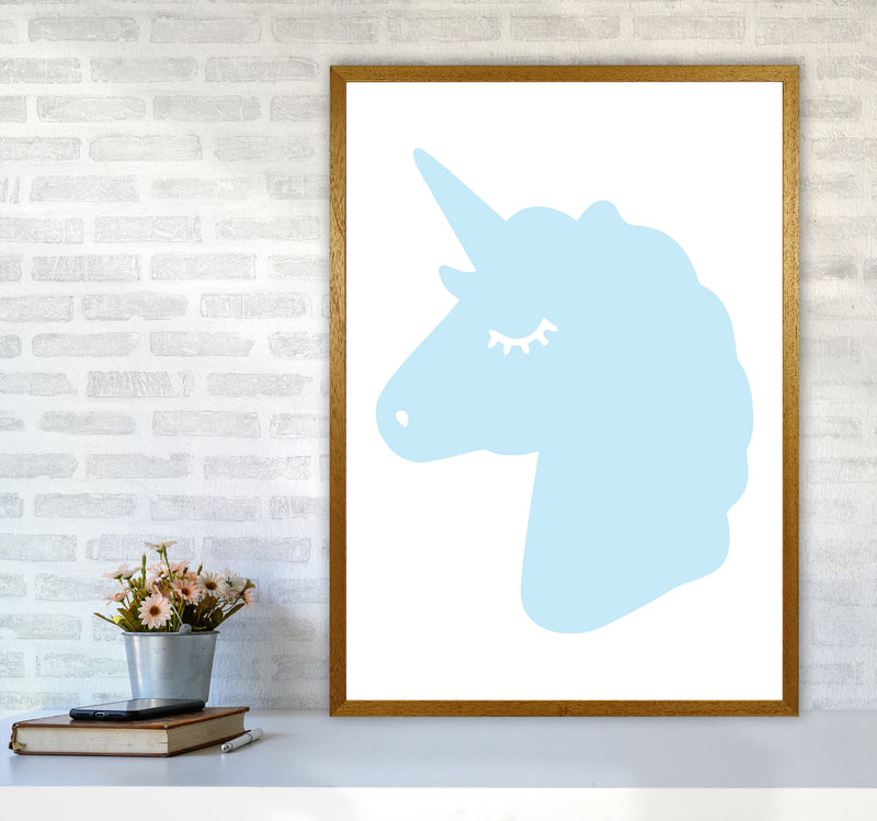 Blue Unicorn Head Modern Print Animal Art Print A1 Print Only