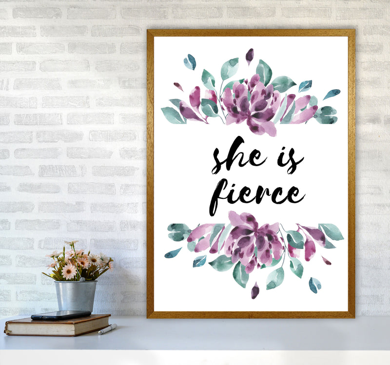 She Is Fierce Purple Floral Modern Print A1 Print Only