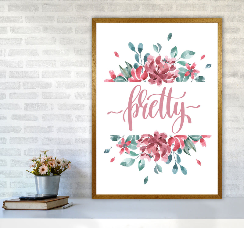 Pretty Pink Floral Framed Typography Wall Art Print A1 Print Only