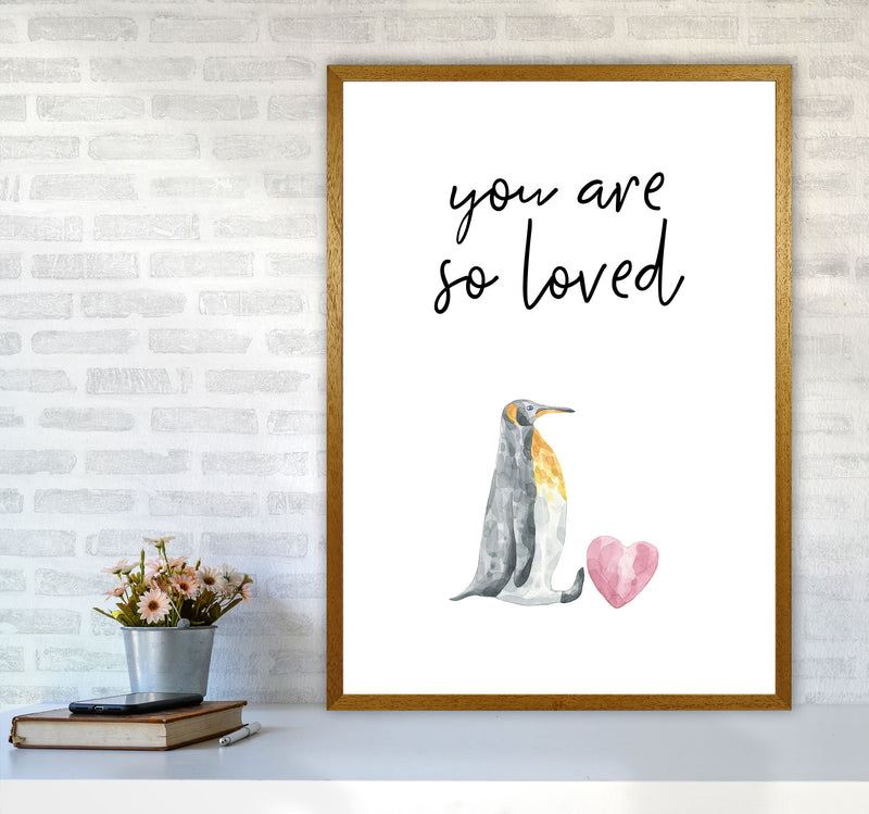 Penguin You Are So Loved Framed Nursey Wall Art Print A1 Print Only