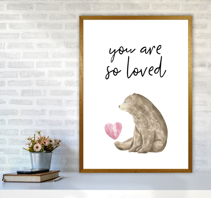 Brown Bear You Are So Loved Framed Nursey Wall Art Print A1 Print Only