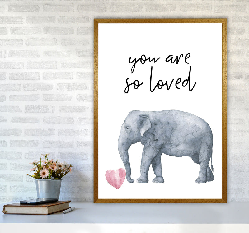 Elephant You Are So Loved Framed Nursey Wall Art Print A1 Print Only