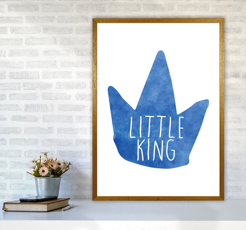 Little King Blue Crown Watercolour Modern Print A1 Print Only