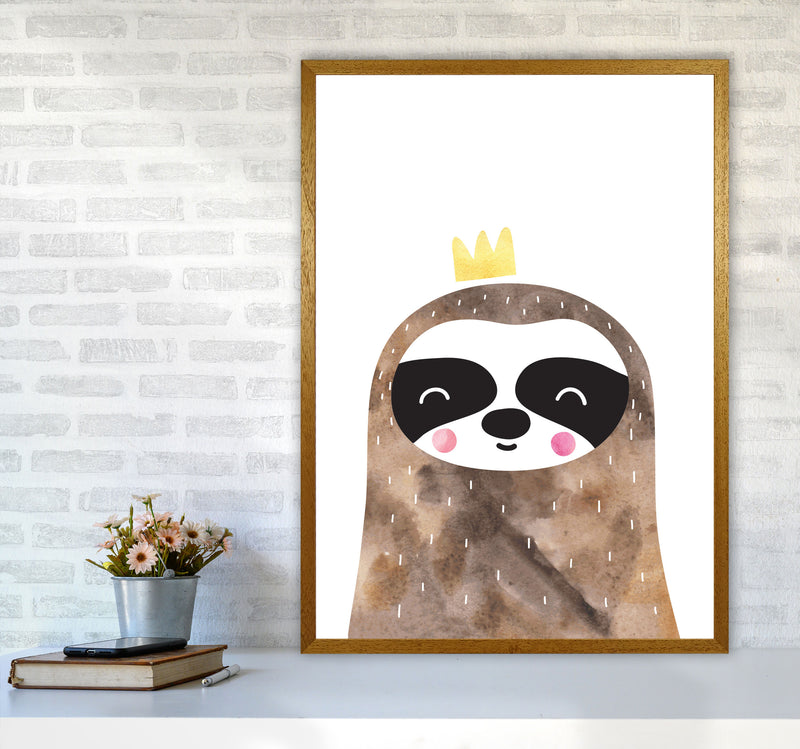 Scandi Brown Sloth Watercolour Framed Nursey Wall Art Print A1 Print Only