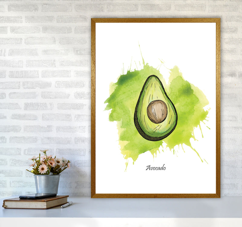 Avocado Modern Print, Framed Kitchen Wall Art A1 Print Only