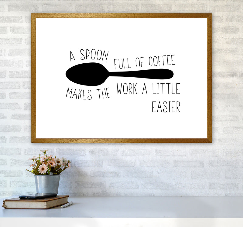 A Spoon Full Of Coffee Modern Print, Framed Kitchen Wall Art A1 Print Only