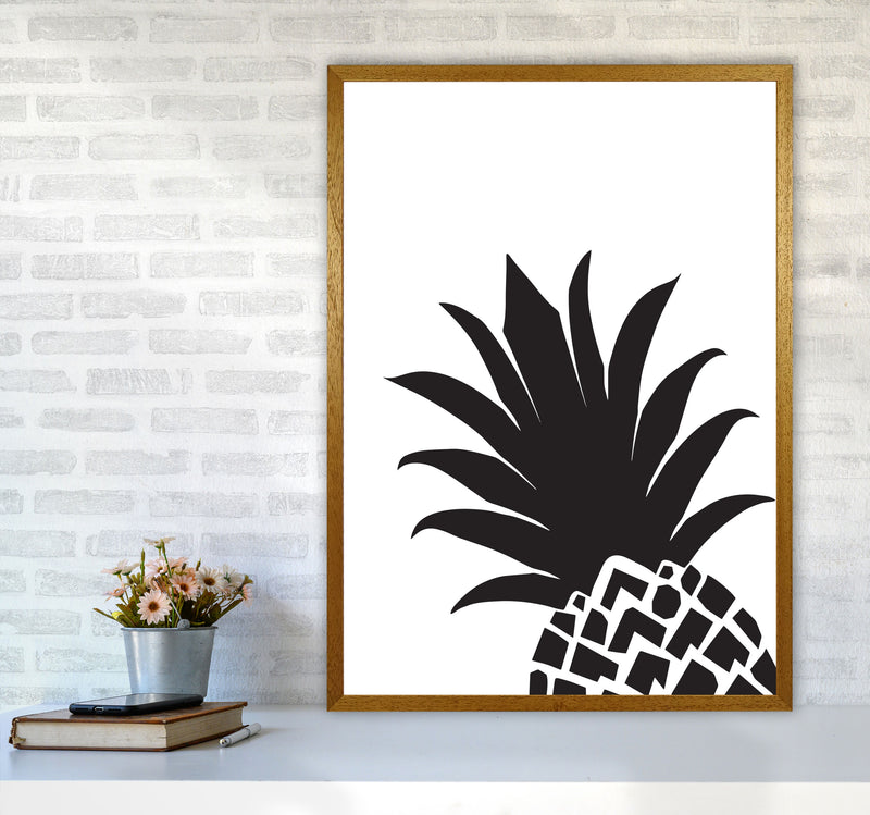 Black Pineapple 1 Modern Print, Framed Kitchen Wall Art A1 Print Only