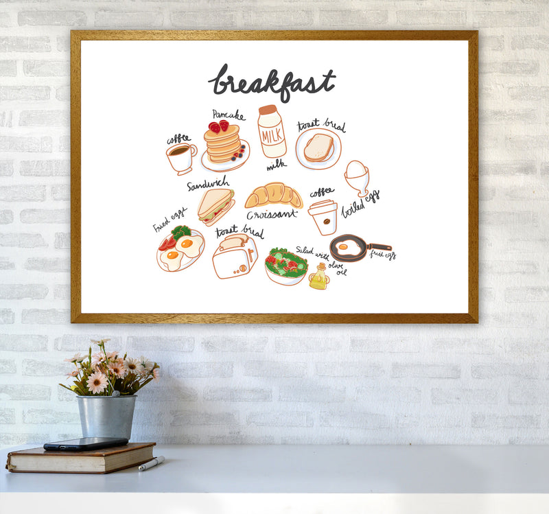 Breakfast Collection Landscape Modern Print, Framed Kitchen Wall Art A1 Print Only