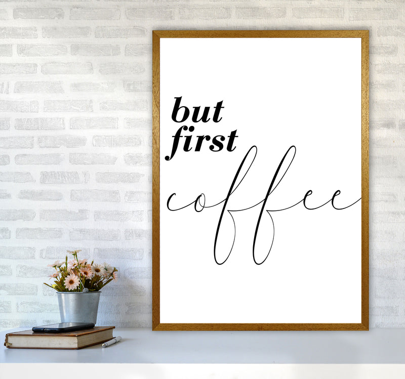 But First Coffee Modern Print, Framed Kitchen Wall Art A1 Print Only