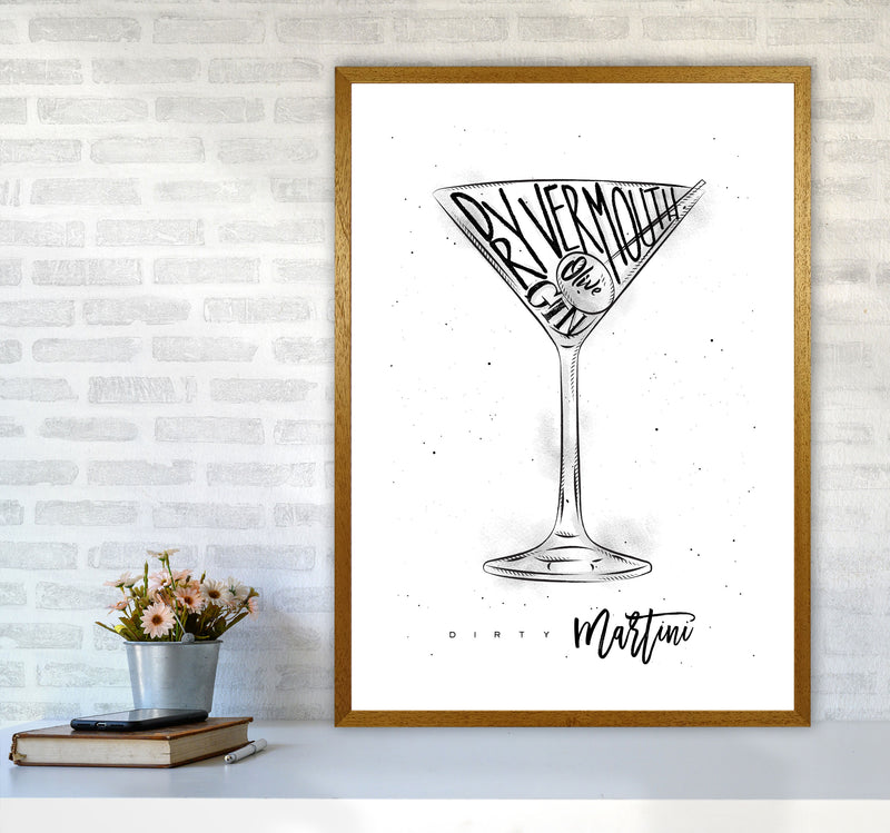 Dirty Martini Cocktail Modern Print, Framed Kitchen Wall Art A1 Print Only