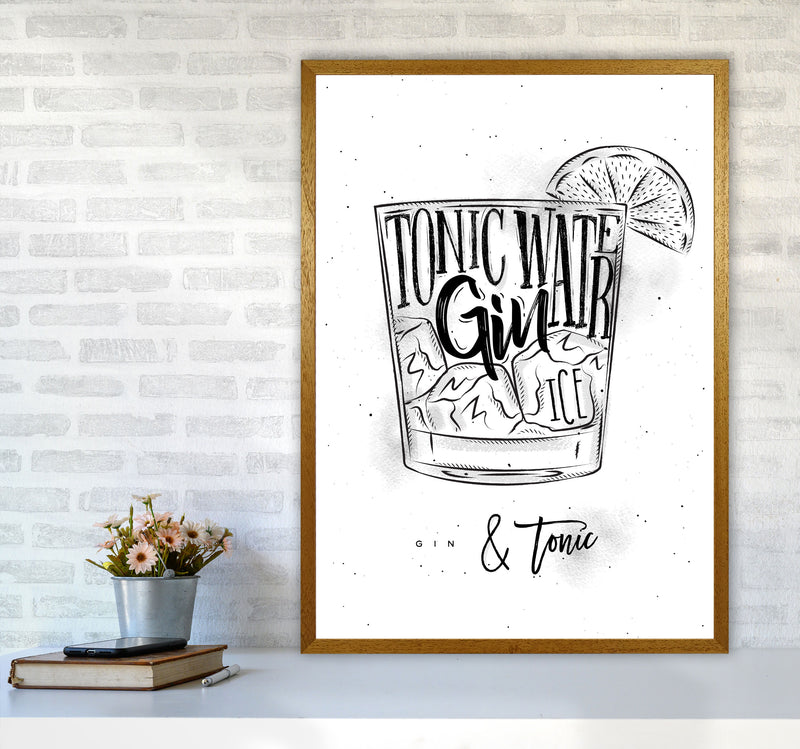 Gin And Tonic Modern Print, Framed Kitchen Wall Art A1 Print Only