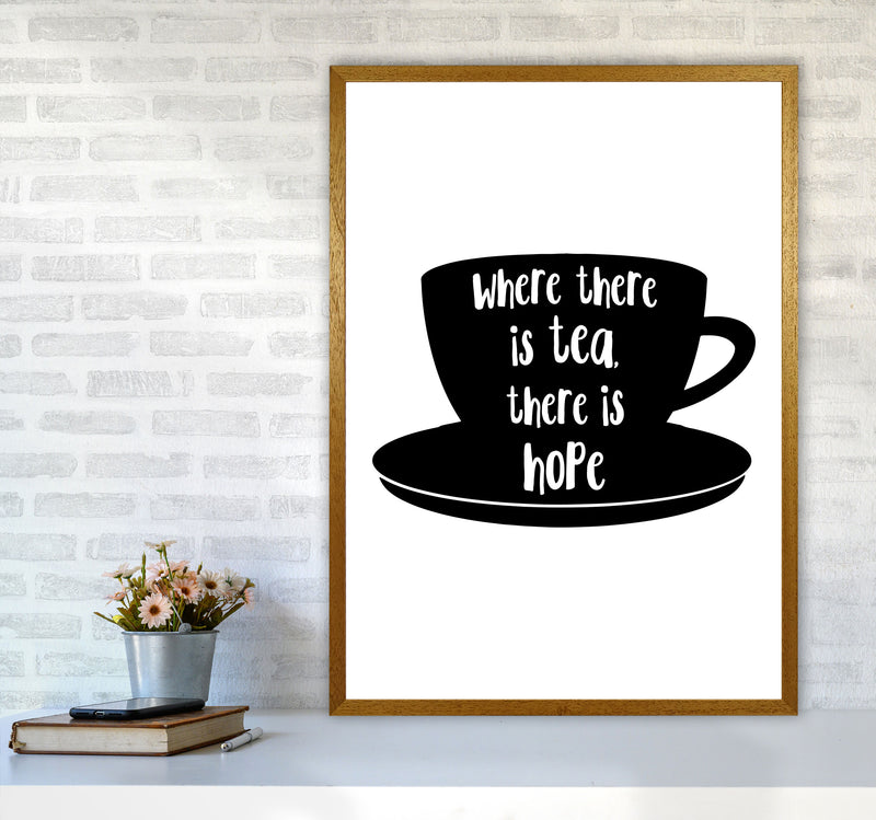 Where There Is Tea There Is Hope Modern Print, Framed Kitchen Wall Art A1 Print Only