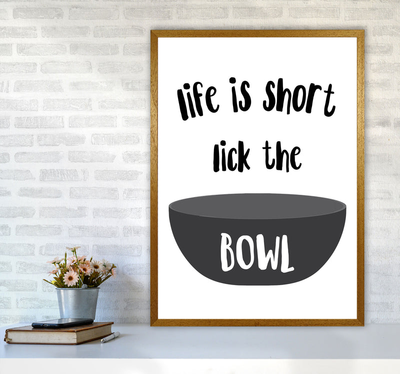 Lick The Bowl Modern Print, Framed Kitchen Wall Art A1 Print Only