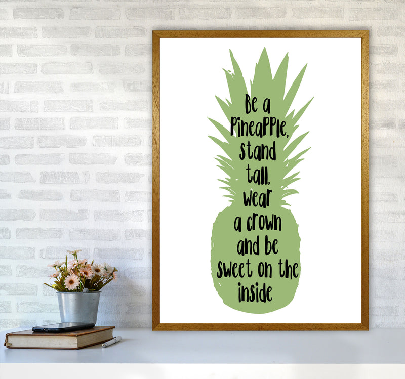 Be A Pineapple Green Framed Typography Wall Art Print A1 Print Only