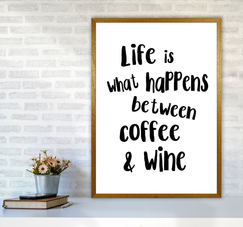 Life Is What Happens Between Coffee & Wine Modern Print, Kitchen Wall Art A1 Print Only