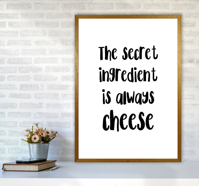 The Secret Ingredient Is Always Cheese Modern Print, Framed Kitchen Wall Art A1 Print Only