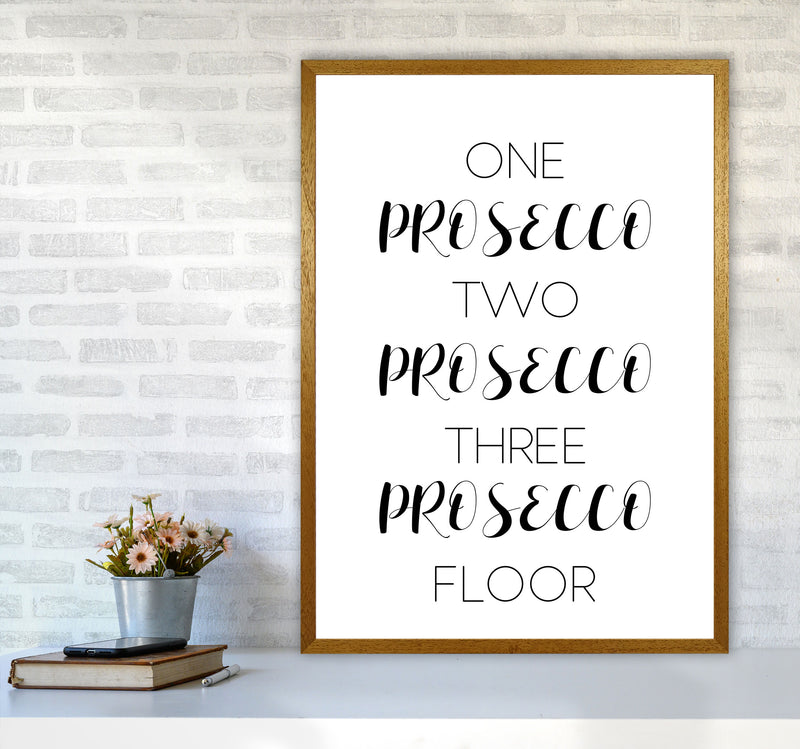 One Prosecco Two Prosecco Modern Print, Framed Kitchen Wall Art A1 Print Only
