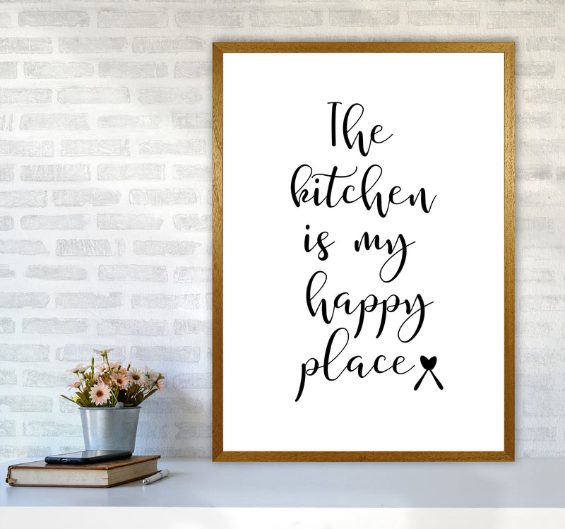 The Kitchen Is My Happy Place Modern Print, Framed Kitchen Wall Art A1 Print Only