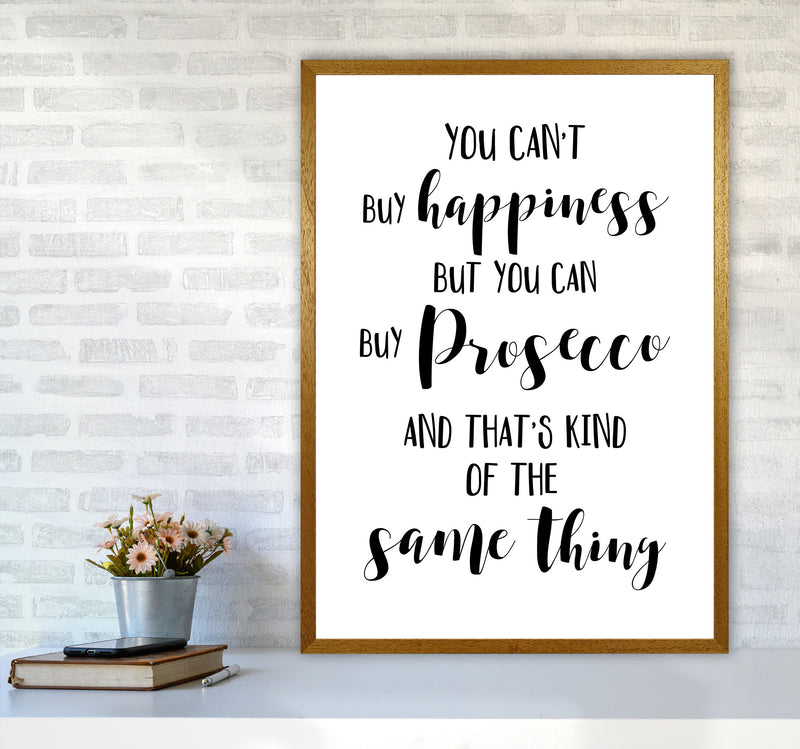Happiness Is Prosecco Modern Print, Framed Kitchen Wall Art A1 Print Only