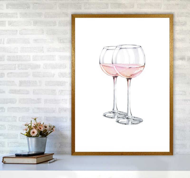 Pink Wine Glasses Modern Print A1 Print Only