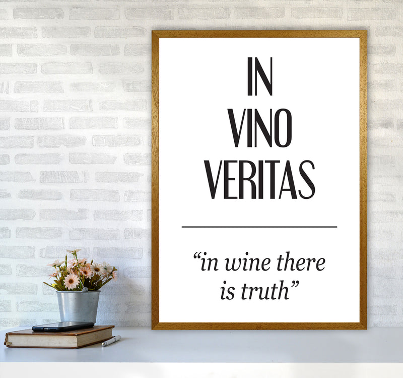 In Vino Veritas Framed Typography Wall Art Print A1 Print Only
