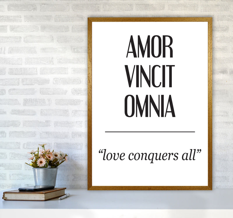 Amor Vincit Omnia Framed Typography Wall Art Print A1 Print Only