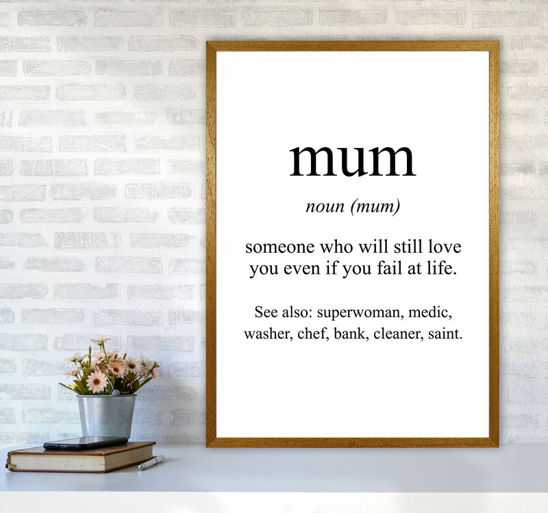 Mum Framed Typography Wall Art Print A1 Print Only