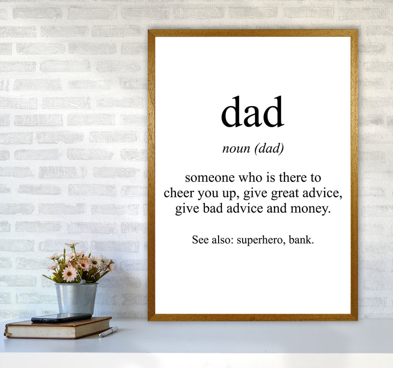 Dad Framed Typography Wall Art Print A1 Print Only