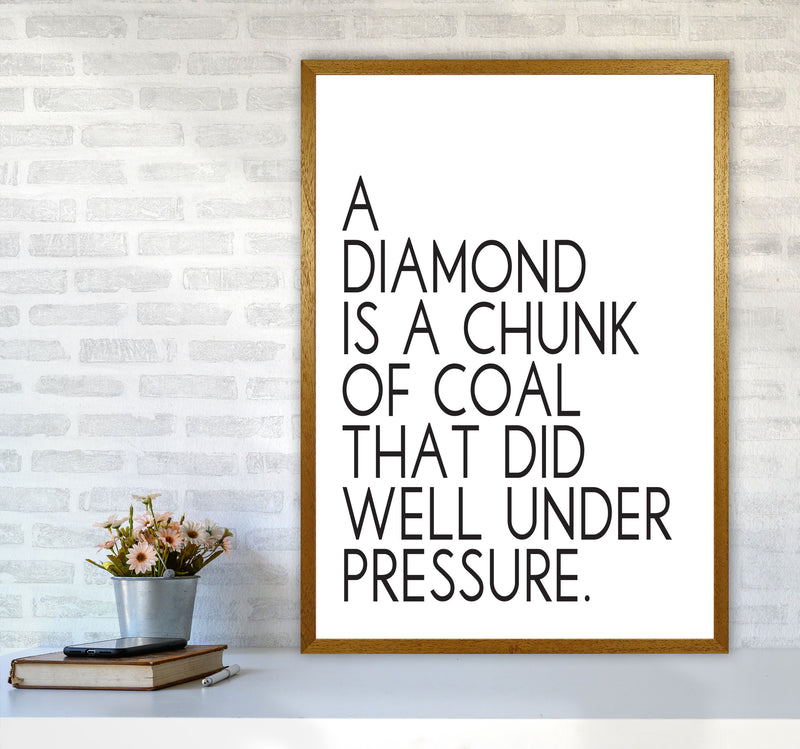A Diamond Under Pressure Framed Typography Quote Wall Art Print A1 Print Only