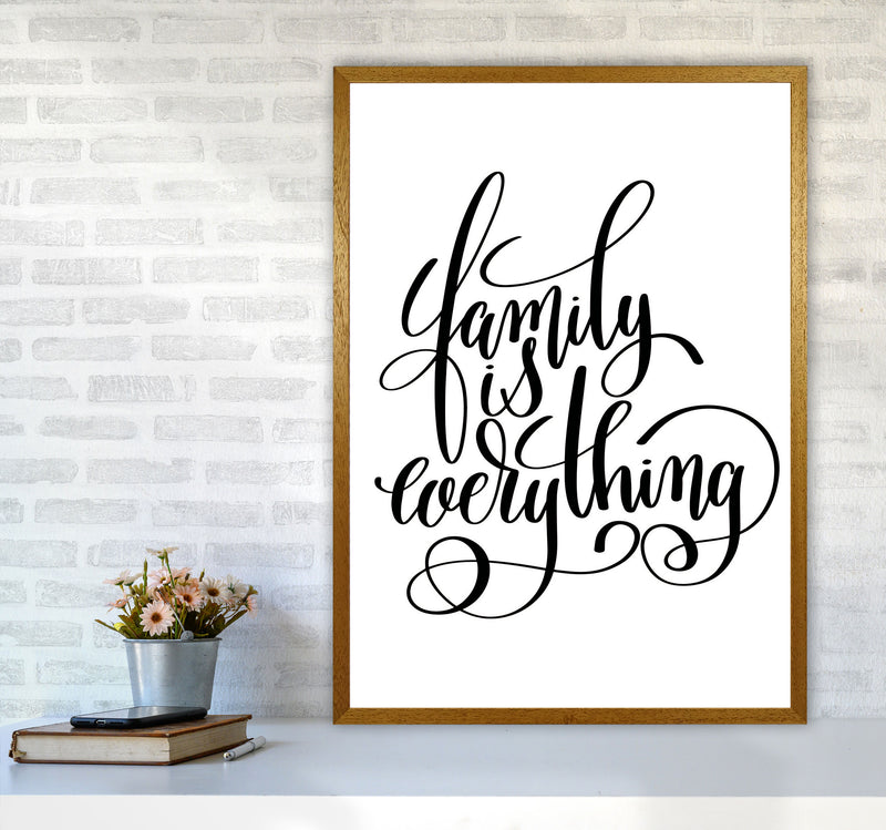 Family Is Everything Framed Typography Wall Art Print A1 Print Only
